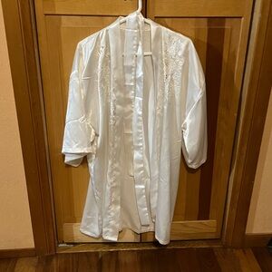 Elegant White Satin Robe